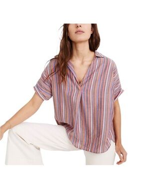 Madewell Courior Button Bank Top